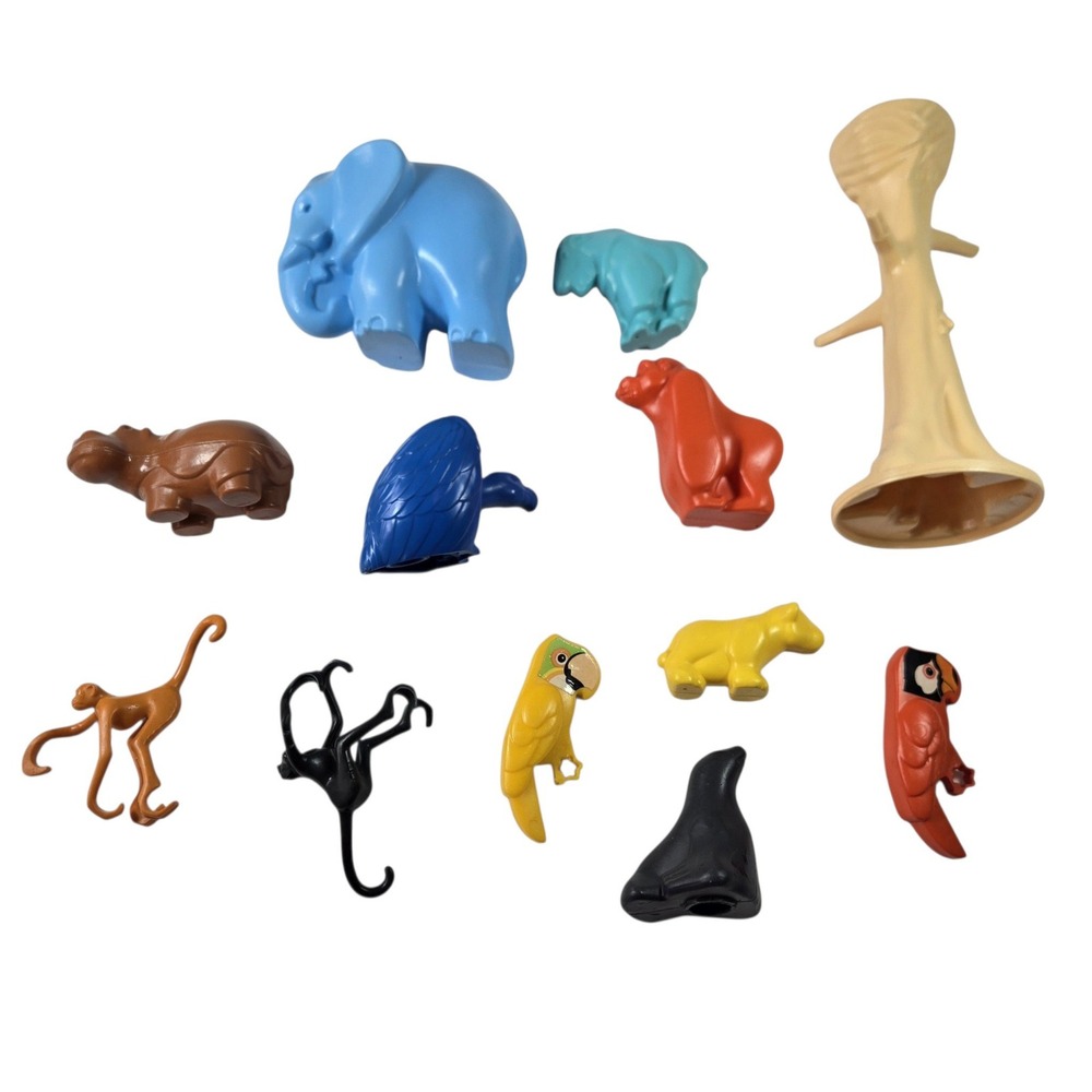 Vintage Fisher Price Little People Animals Zoo Safari Lot Elephant Monkey Birds